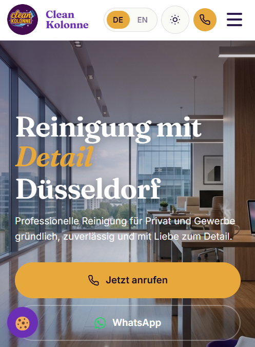 Webseite Mobile-Ansicht