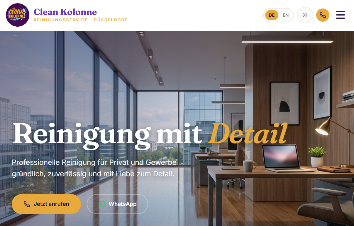 Webseite Tablet-Ansicht